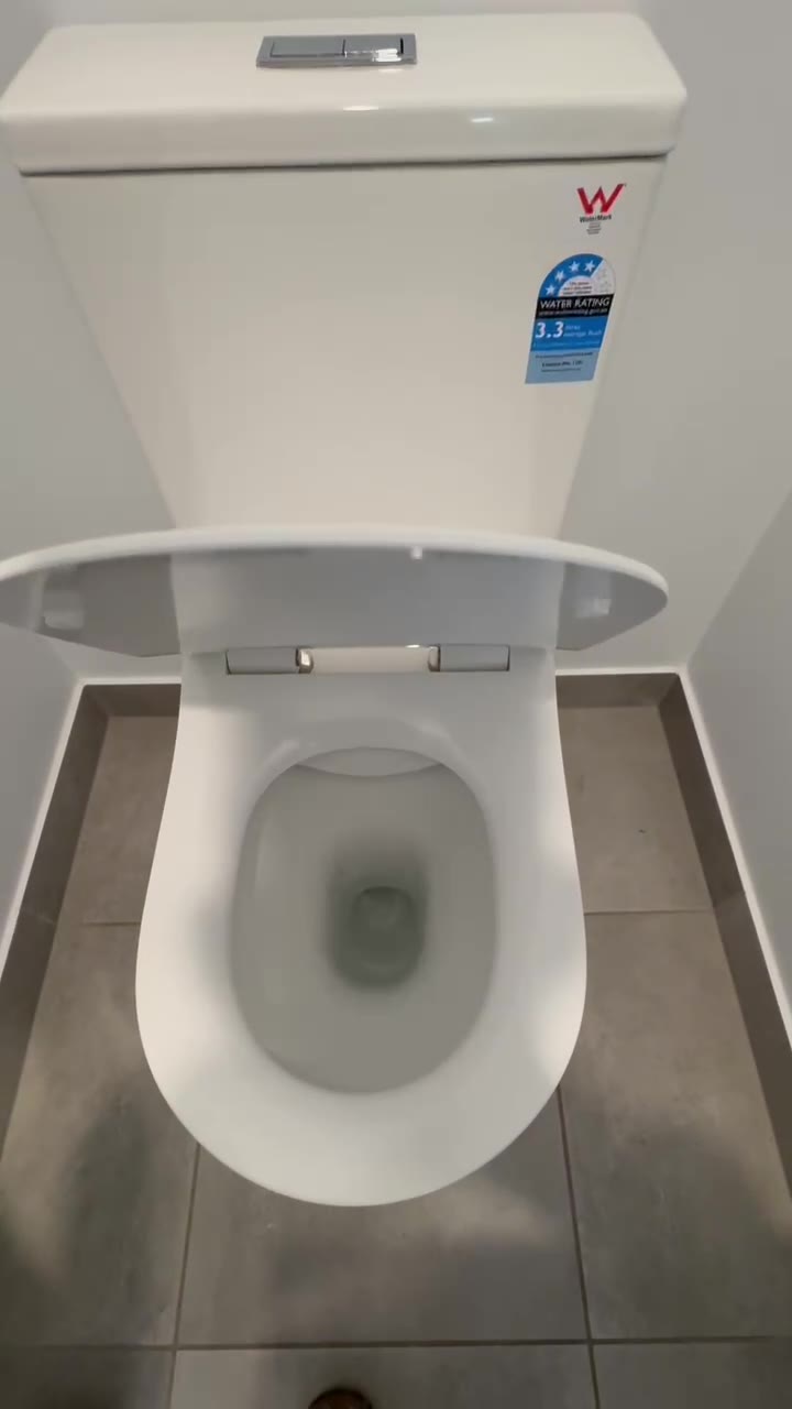 Completed toilet fixture viewed during an on-site check