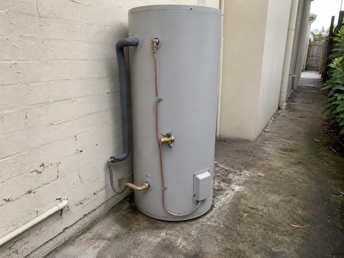 Representative example of a hot-water connection after repair